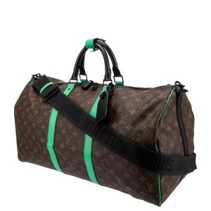 Louis Vuitton Monogram Macassar Keepall Bandouliere 50 Green RARE